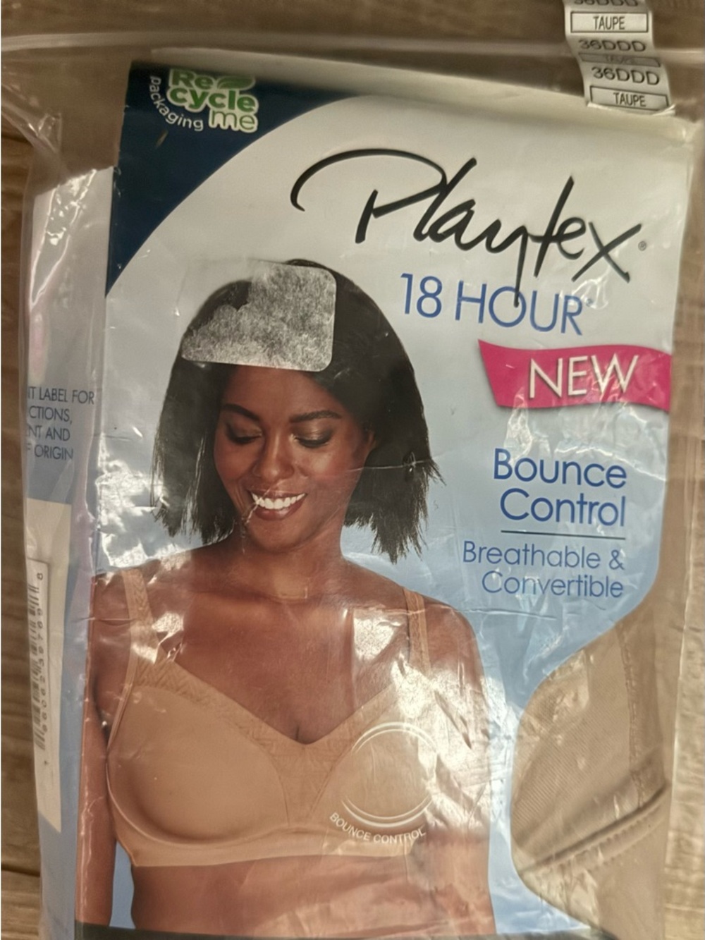 NWT Playtex 18 Hour 4-Way TruSupport Wirefree Bra US4699 Taupe 36DDD (36F)